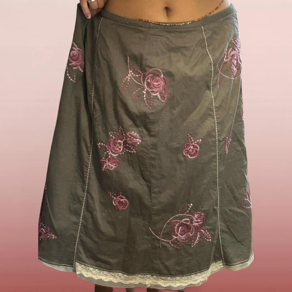 cute green and pink midi skirt